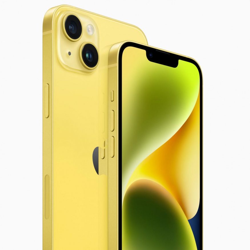 iPhone 14 ve žluté barvě