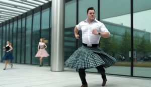 man dancing skirt midjourney