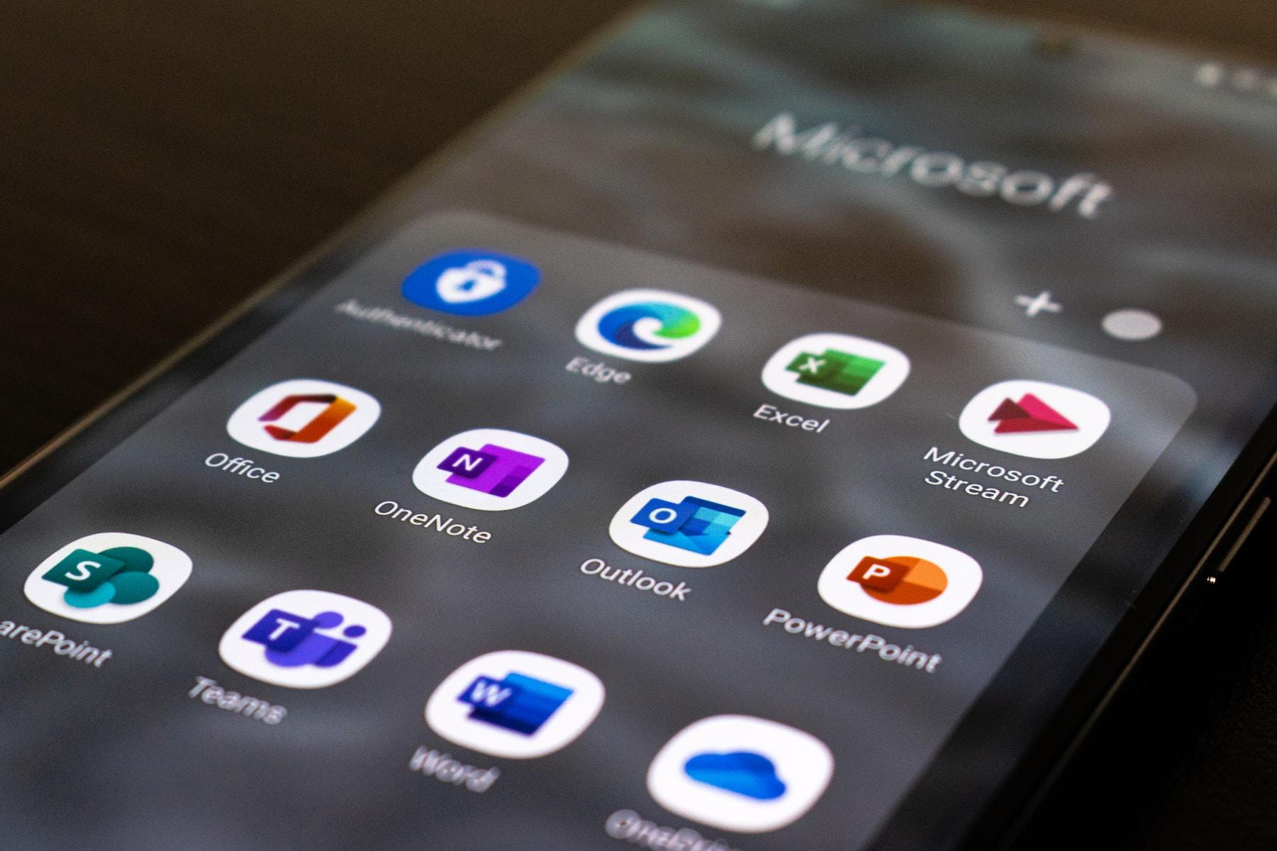 microsoft aplikace mobil apps smartphone
