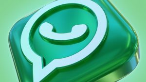 Velké 3D logo aplikace WhatsApp