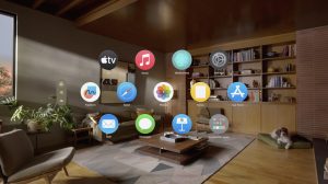 Prostředí náhlavní soupravy Apple Vision Pro