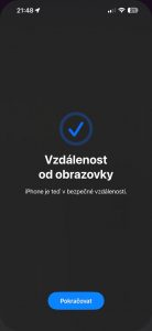 iOS 17 Vzdalenost od obrazkovky