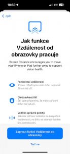 iOS 17 Vzdalenost od obrazkovky 3