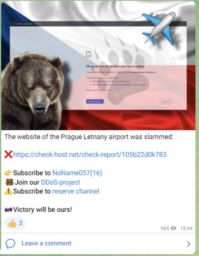 DDos útoku se minulý týden nevyhl ani web Letiště Letňany