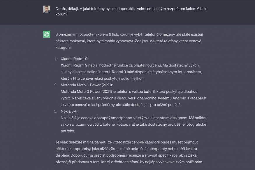 vyber telefonu ai 03