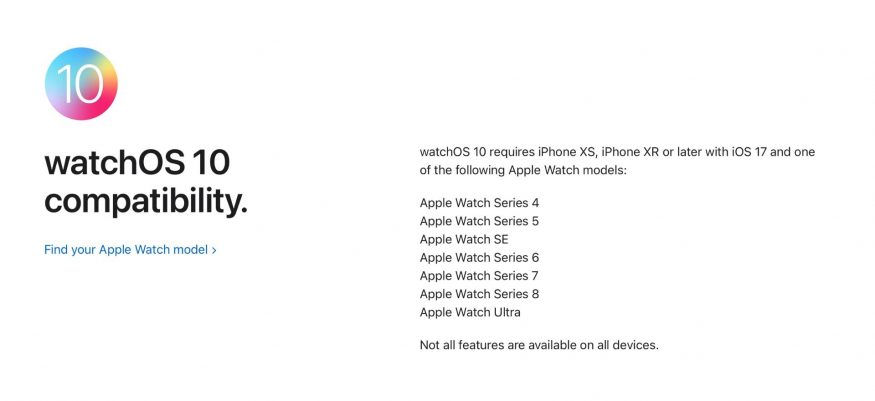 watchos 10 podpora