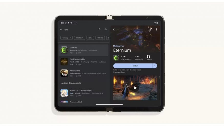 Aktualizace Google Play pro větší obrazovky