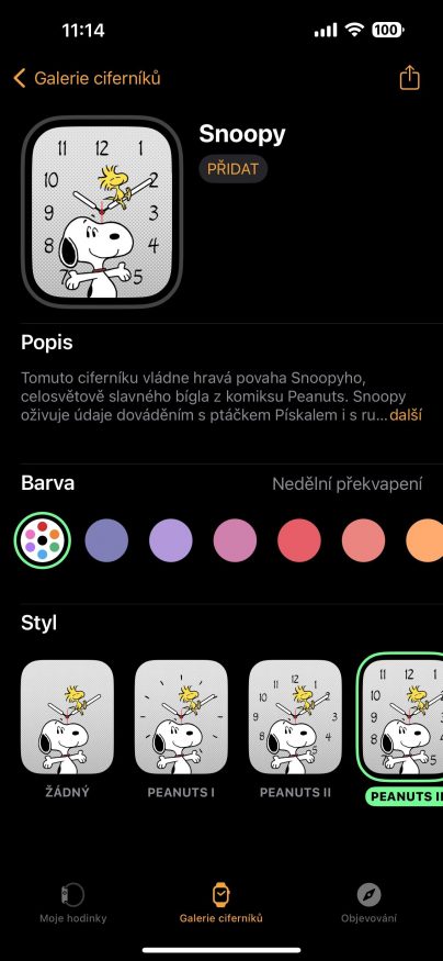 Nový ciferník pro Apple Watch jménem Snoopy