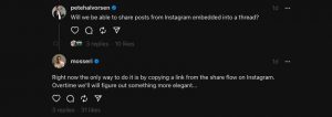 Příslib nových funkcí ve službě Threads