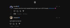 Příslib nových funkcí ve službě Threads
