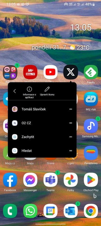 Změna ikonky Twitteru v Microsoft Launcheru