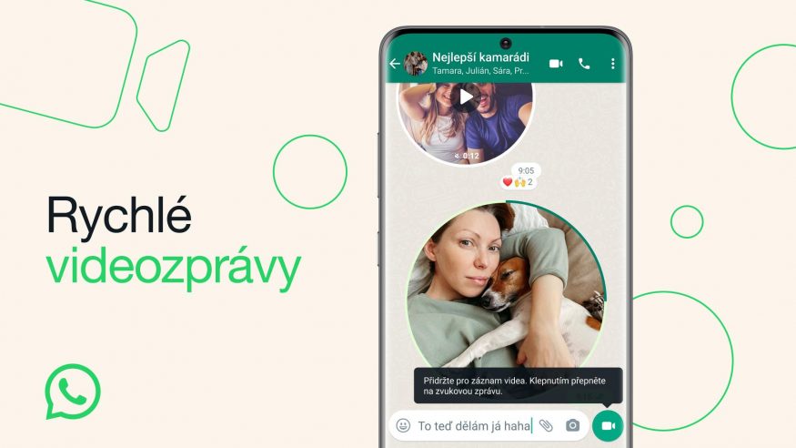 Představení funkce videozprávy v aplikaci WhatsApp 