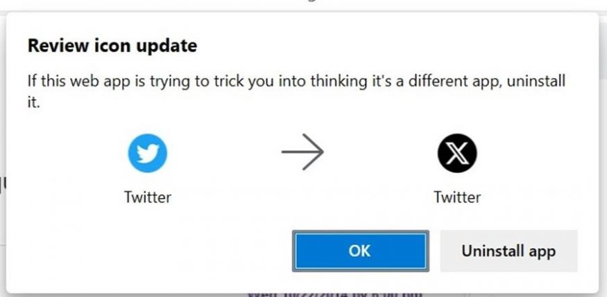 Prohlížeč Edge vyhodnotil změnu ikonky za bezpečnostní hrozbu 