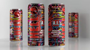 Energetický nápoj Hell A.I. vyvinutý umělou inteligencí
