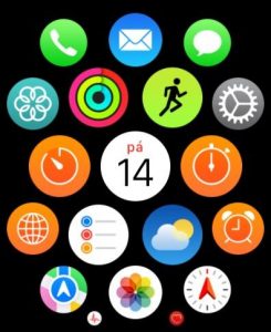 Menu aplikací ve watchOS 10