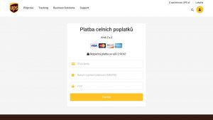Snímek obrazovky podvodu UPS