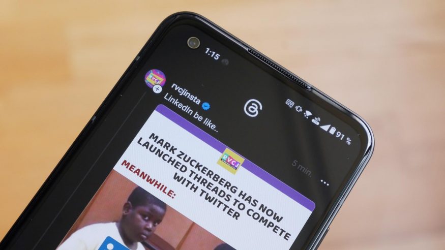 Sociální síť Threads na chytrém telefonu