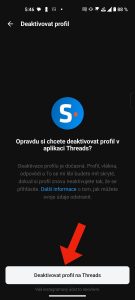 Návod na odstranění aplikace Threads, snímek obrazovky č. 4
