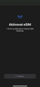 Další krok aktivace eSIM