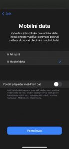 Výběr výchozí datové SIM