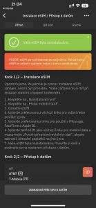 Hotovo! eSIM je aktivní.