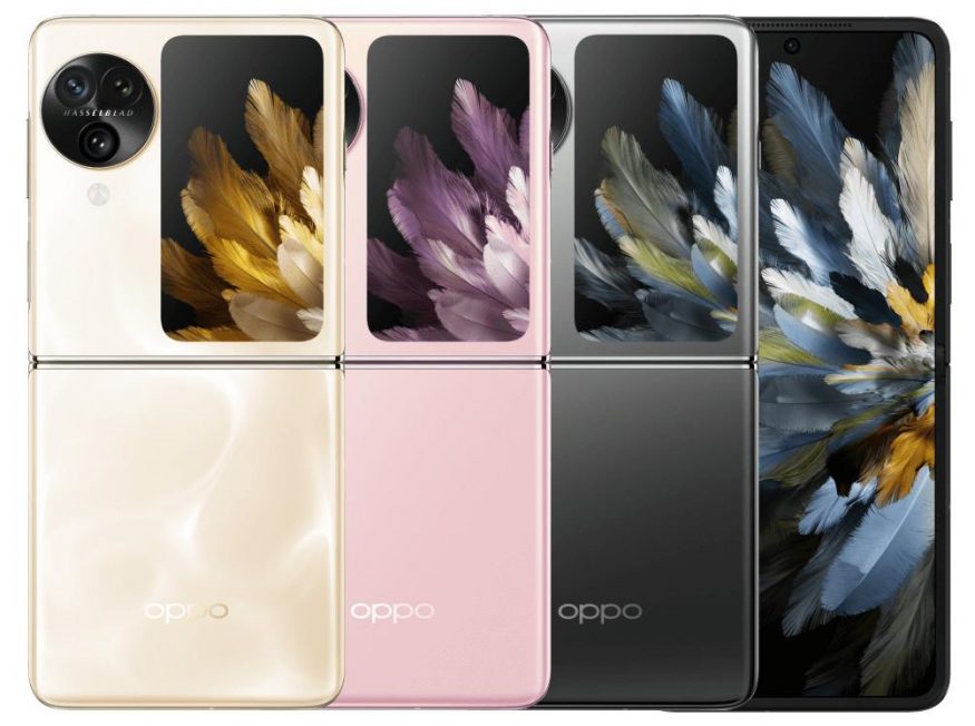 Ohebný smartphone Oppo Find N3 Flip ve všech třech dostupných barvách