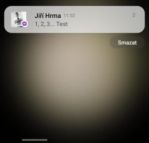 Notifikace na novou zprávu na FB Messengeru