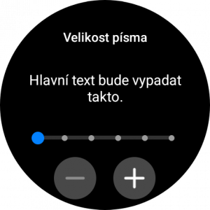 Samsung Galaxy Watch 6 Classic - nejmenší velikost textu