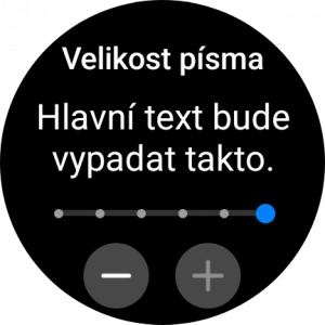 Samsung Galaxy Watch 6 Classic - největší velikost textů