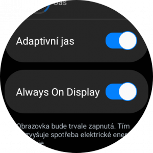 Samsung Galaxy Watch 6 Classic - nastavení jasu a AOD