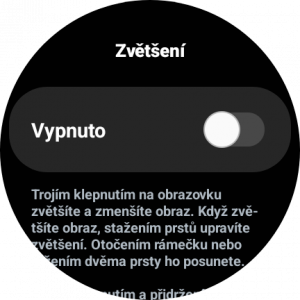 Samsung Galaxy Watch 6 Classic - volba zvětšení displeje