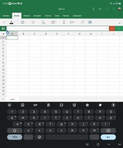 Samsung Galaxy Z Fold 5 - Microsoft Excel