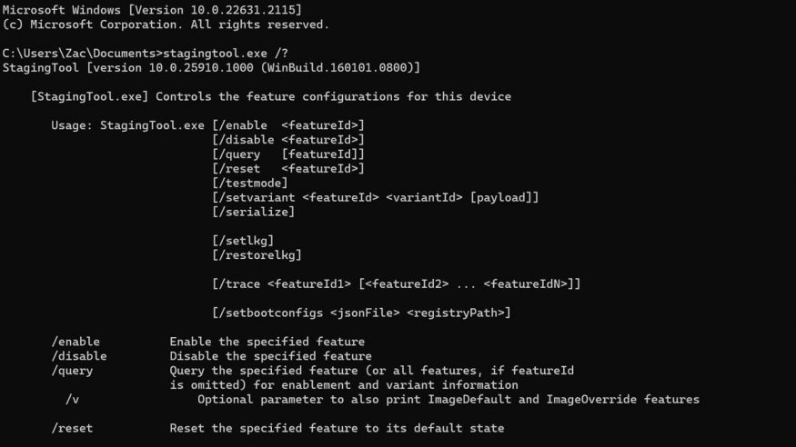 Aplikace Staging Tool k odemykání skrytých funkcí ve Windows 11