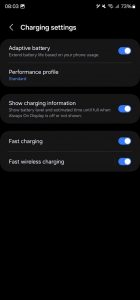 One UI 6.0: nastavení baterie