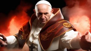 Papež František jako bojovník z videohry