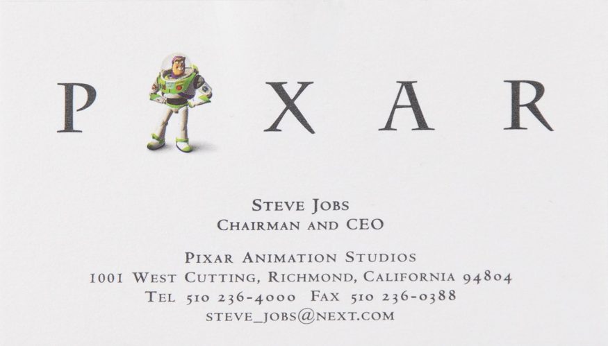 Vizitka Steva Jobse z dob, kdy pracoval v Pixar a v NeXT Vizitka Steva Jobse z dob, kdy pracoval v Pixar a v NeXT