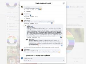 Nenávistné komentáře na facebookovém profilu Vodafone CZ