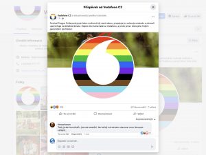 Nenávistné komentáře na facebookovém profilu Vodafone CZ
