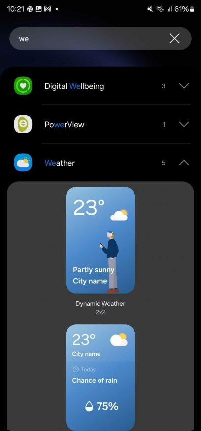 One UI 6.0: počasí