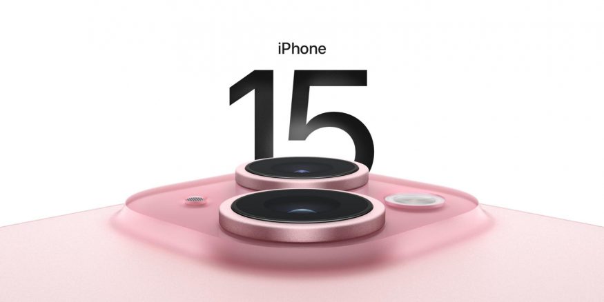 Smartphone iPhone 15 v růžové barvě