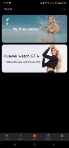 Huawei Health - nabídka "Objevit"