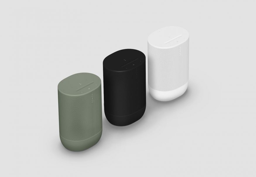 Trojice barevných variant reproduktoru Sonos Move 2