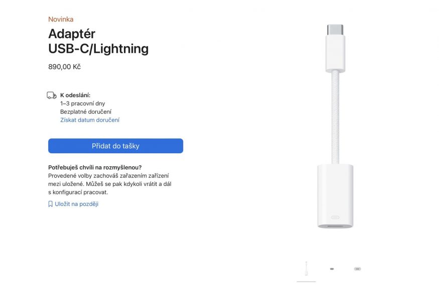 Apple adaptér USB-C a Lightning