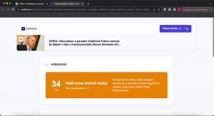 Ukázka analýzy Verifee z webu Aeronet