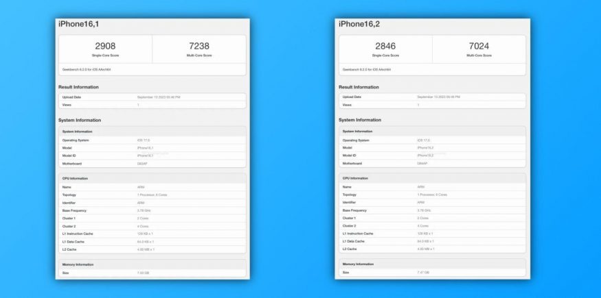 iphone 15 pro geekbench score iphone 15 pro geekbench score