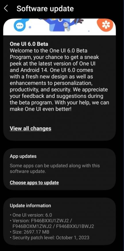 Samsung Galaxy Z Fold 5 dostává první ochutnávku prostředí One UI 6.0