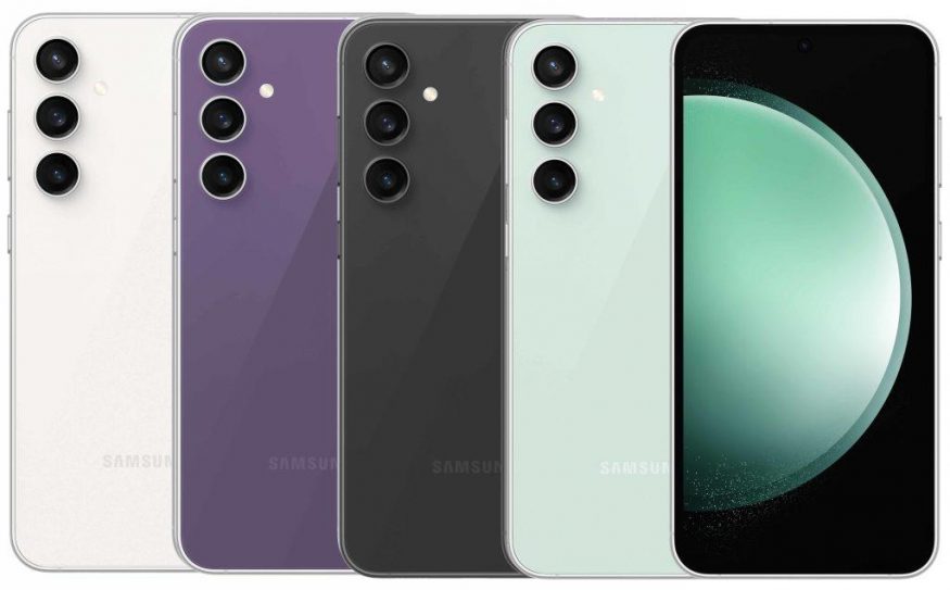 Smartphone Samsung Galaxy S23 FE ve všech barevných variantách