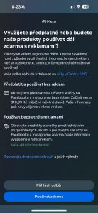 Předplatné Meta odstraňující reklamy