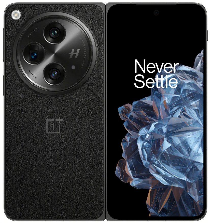 OnePlus Open v černé barvě na tiskovém snímku
