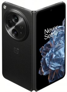 OnePlus Open v černé barvě na tiskovém snímku